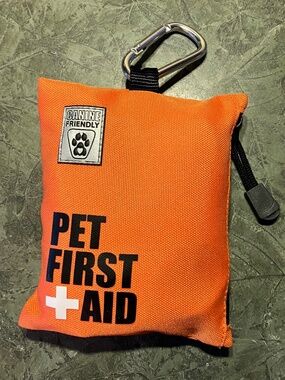 Orange Pet First Aid Kit with Carabiner